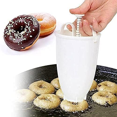 GKG Donut Doughnut Maker Batter Dispenser,Manual Doughnut Machine,Plastic Donut Maker,Deep Fry Donut Mould (Pack of 1)(Multicolor)