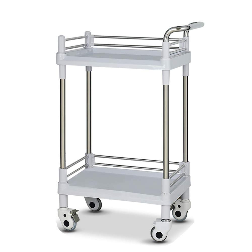 Carrelli Mobili, Carrello per Porzione Della Famiglia Piccoli 2 Livelli Carrello Delle Attrezzature Mediche con Ruote Del Freno Universale, Carrello Di Rotolamento Del Salone Di Bellezza Dell