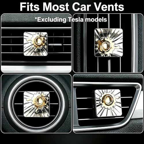 Image of Car Air Freshener Diffuser Vent Clip, Aroma Diffuser Refills, Aromatherapy Diffusers for Fragrance Car Accessories Decoration, Gift for Women Men Dad Mom (Silver and Gold)