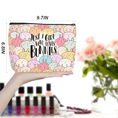 Cute Bunnies Makeup Bag Bunny Gifts Cosmetic Travel Bag Bunny Accessories Decor Stuff for Animal Bunnies Lovers Women Breeder Coworker Girls Best Friend Funny Skincare Bags for Christmas Birthday2