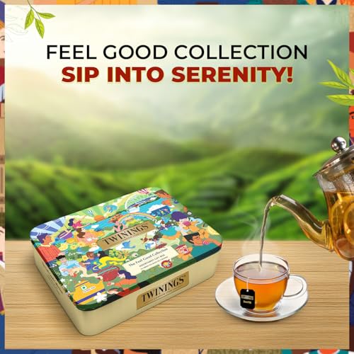 Image of Twinings The Feel Good Collection Assortment Tea Gift Set, Teabags 54 pcs, 9 Tea Flavors Set, Green Tea, Mint Tea, Honey Lemon Tea, & more, Best Green Tea for Overall Health