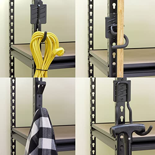 Image of Wallmaster Boltless Shelving Hook Organizer Kit,7 Pcs Adjustable Storage Hanging Accessories for 1.5 inch Keyhole Rack,Garage Heavy Duty Tool Storage System