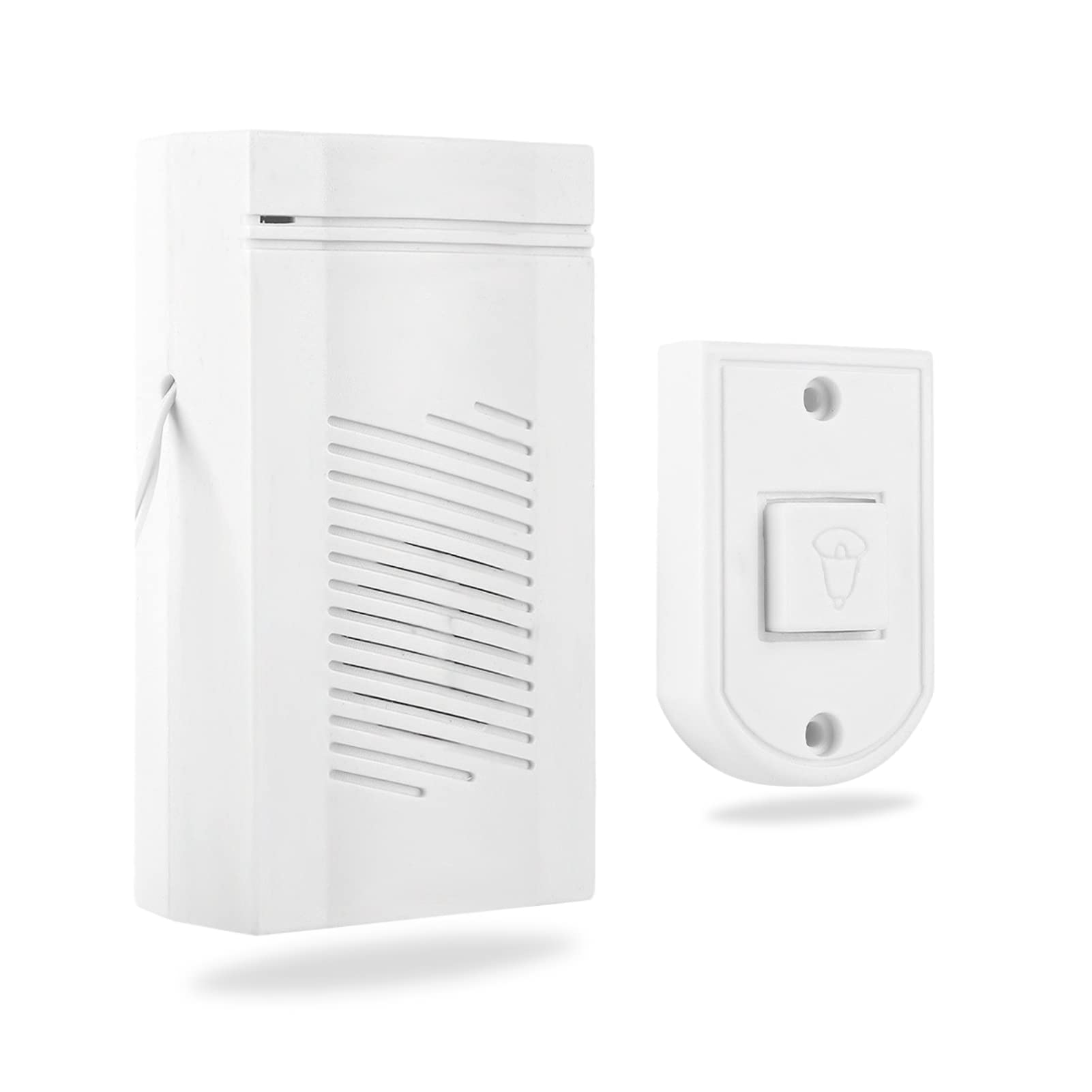 Wired Doorbell, Powered by Two AAA Batteries, Industrial Grade ABS Flame Retardant Material, Medium to High Volume, "Ding Dong Ding Dong", Wired to Avoid Signal Interference