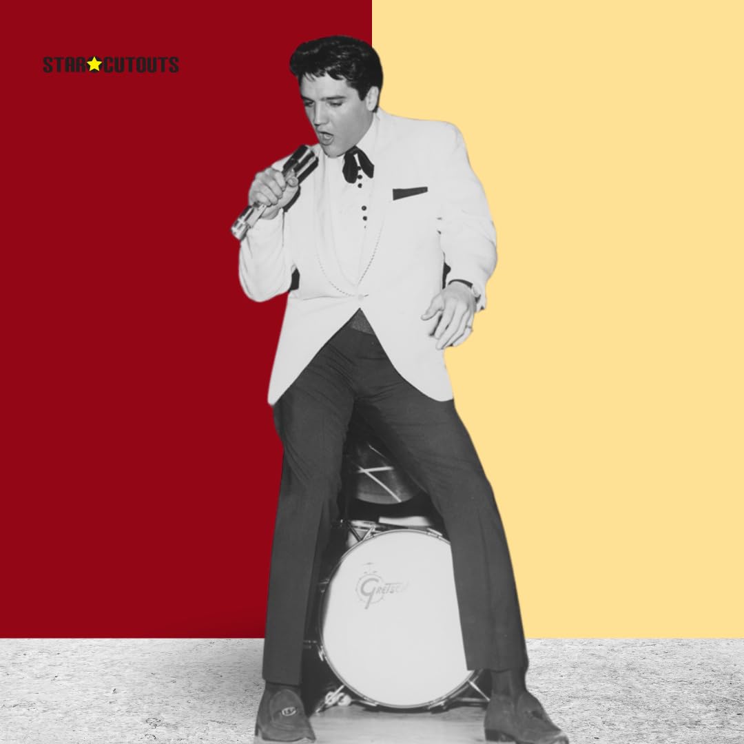 STAR CUTOUTS Ltd SC239 Official Lifesize Cardboard Cut Out of Elvis Presley Jacket, White Drum