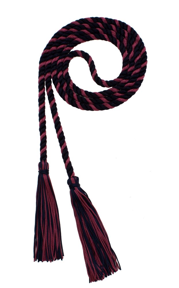 Tassel Depot Graduation Honor Cord - Navy/Maroon - Every School Color Available - Made In Usa