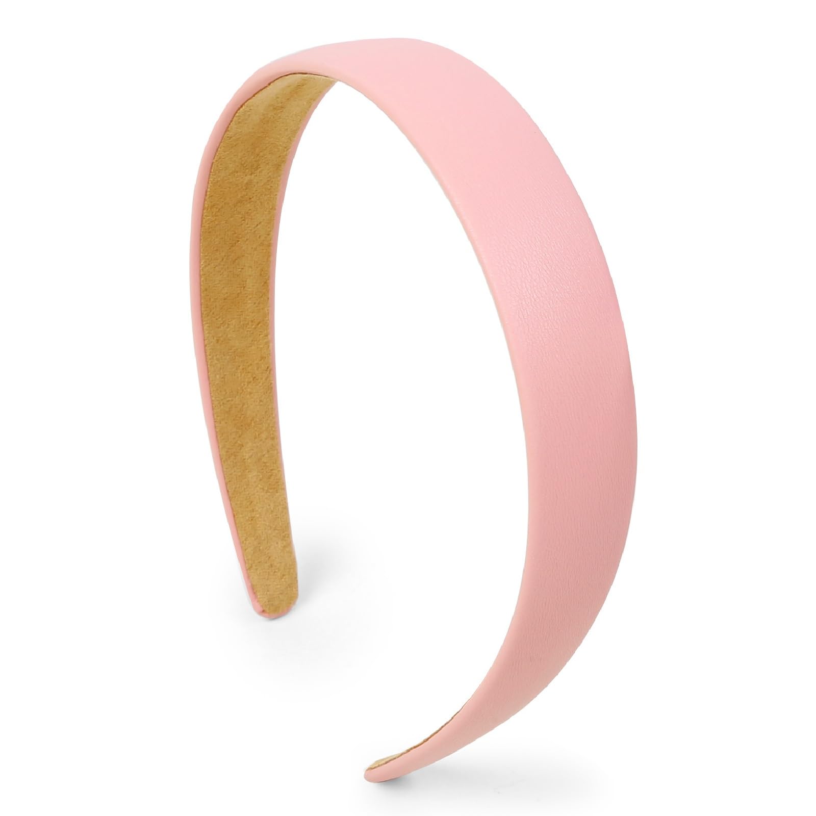 Pink Leather Headband with Gold Stud Details Gold Studded Heart Velvet Knot Headband main image 3