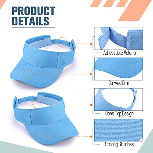 24 Pcs Sports Sun Visor Athletic Hats Cotton Visor Adjustable Caps Uv Protection Sun Visor For Men Women Outdoor Sports #TOP2