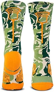 ChalkTalkSPORTS Lacrosse Woven Mid-Calf Socks | Lax Stick Head | Woodland Camo