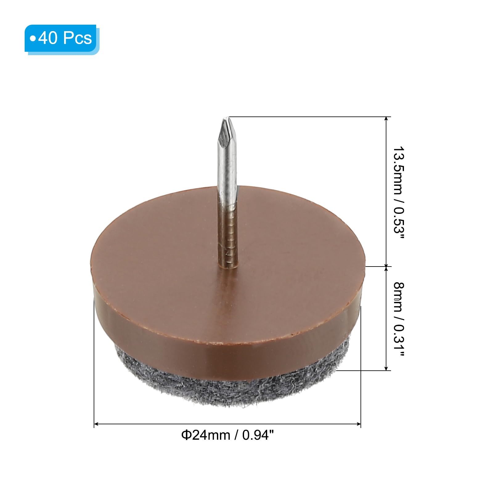 PATIKIL 0.94" Screw-on Furniture Felt Pad - Image 2