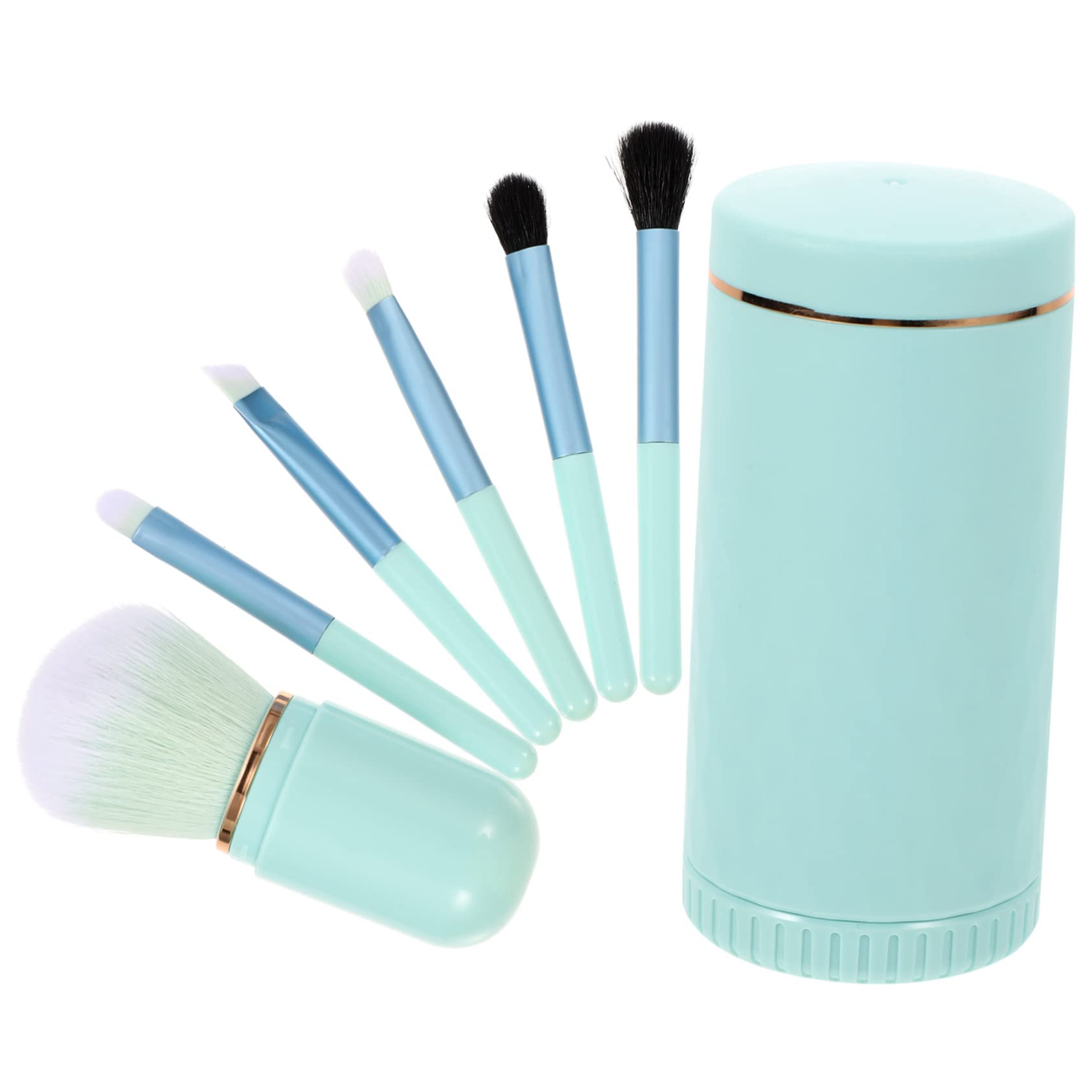 Housoutil 4ensembles Set De Pinceaux De Maquillage Fibres Artificielles Avec Miroir De Pinceaux Portables Pour Maquillage Et Spéciaux