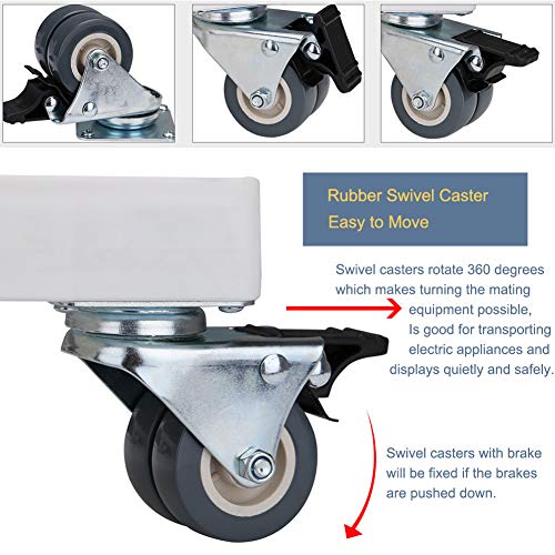 Washing Machine Stand sanyi Multi-functional Movable Adjustable Base Mobile Roller with 4×2 Locking Rubber Swivel Wheels and 4 Strong Feet for Washing Machine, Dryer and Refrigerator