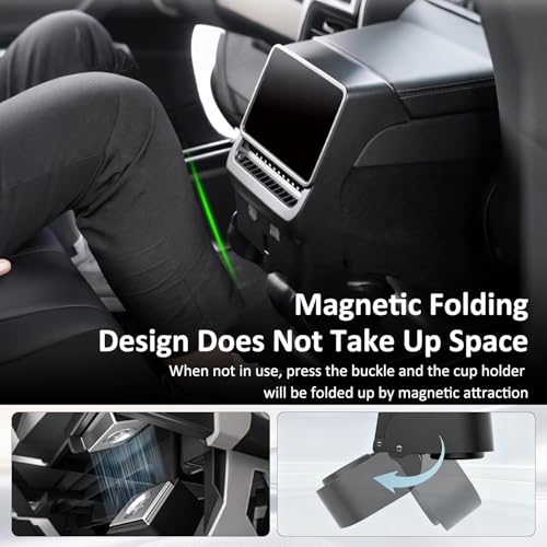 Portavasos trasero para Tesla Model Y Juniper 2026 y Model 3 Highland miniatura 2