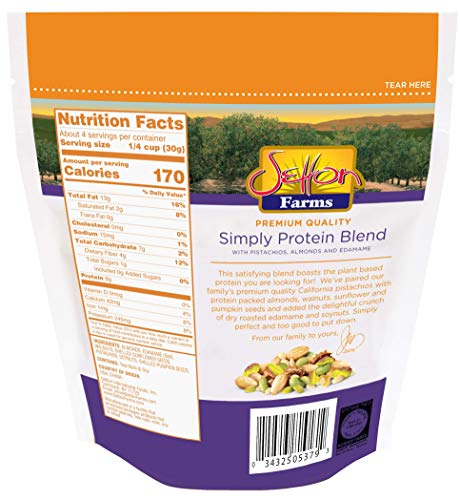 Image of Setton Farms Simply Protein Nut Blend with Pistachios, Almonds and Edamame, 4 oz Resealable Bag