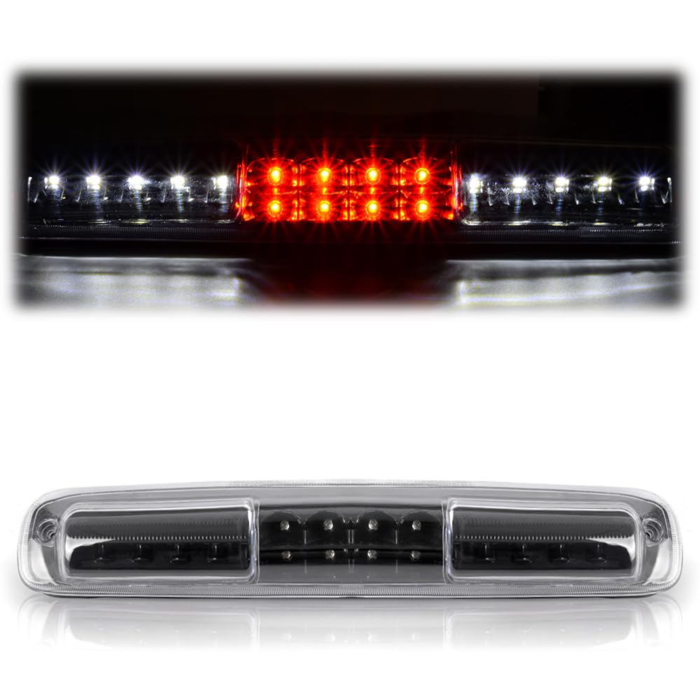 CNNELL LED 3rd Brake Light Compatible with Chevy Silverado GMC Sierra 1500 2500 3500 1999-2007/Classic 2007 3BL Third Tail Rear High Mount Cargo Stop Lamp Replacement (BLACK)