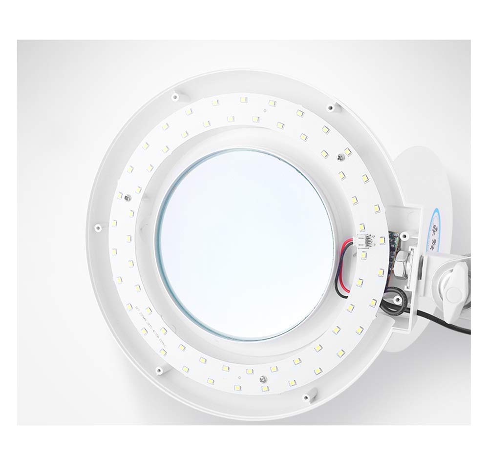 Lente d'Ingrandimento da Tavolo, Lampada con Morsetto, Lampada a LED con Supporto Pieghevole per la Lettura, Lampada da scrivania a Mani libere, Lente d'Ingrandimento per Anziani i