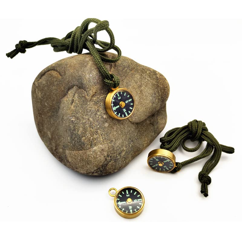 Brújula de supervivencia de cobre para camping portátil miniatura 5