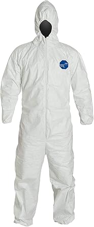 Tyvek Disposable Suit by Dupont with Elastic Wrists, Ankles and Hood 3XL White