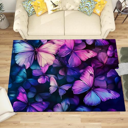 Tapis lavable en machine antidérapant violet grand format 180x270 - 3