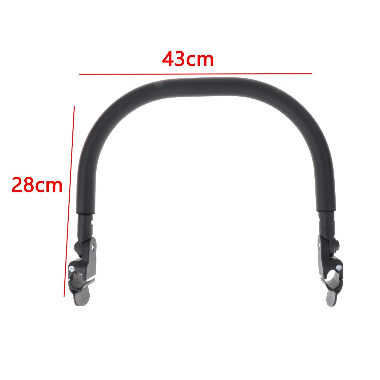 Manillar para Cochecito Infantil Barra de Apoyo Acolchada Y Extraíble Universal en PU Cuero Reposabrazos Ergonómico Adecuado para Paseo Familia, silicona