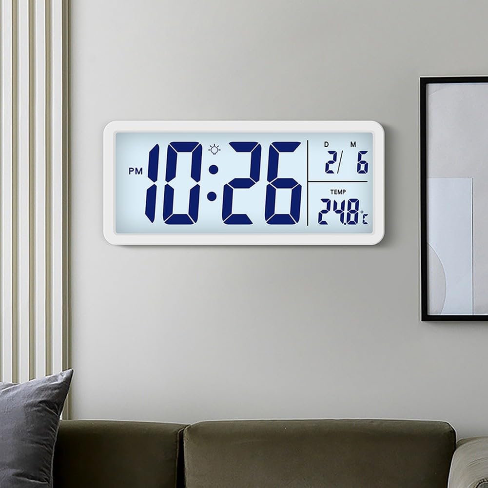 Horloge murale LCD style nordique pour chambre à coucher zen