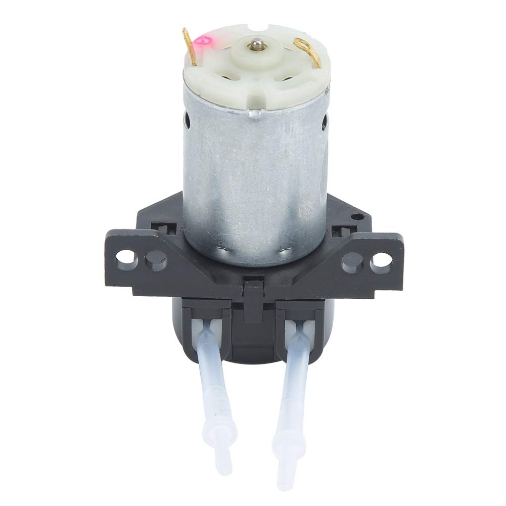 Garden Multi Functional Mini Right Angle 12V DC Peristaltic Liquid Pump Dosing Pump Hose Pump Black Blue Good Sealing Performance, Stable and relieved Snap on Design for Experiment (Black)