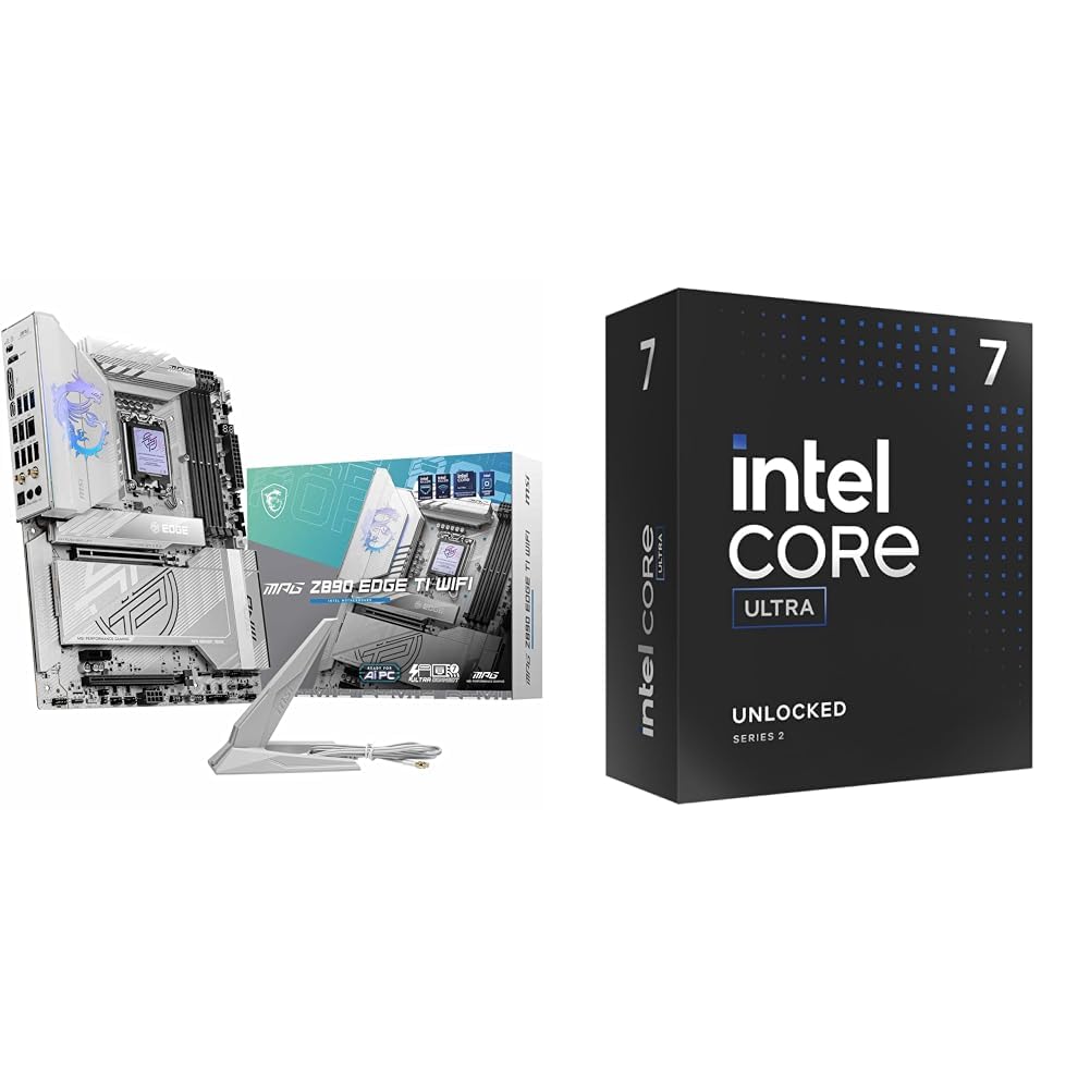 MSI MPG Z890 Edge TI WiFi Carte mère + Intel® Core™ Ultra 7 265K processeur pour PC de Bureau 20 cœurs