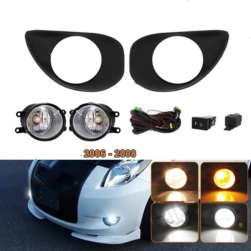 Kit feu antibrouillard LED jaune 12V complet avec câblage pour Yaris 2007 2008