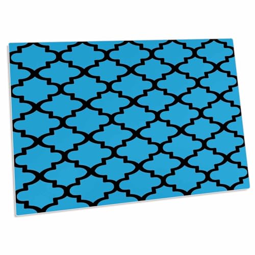 Alfombrilla 3dRose patrón azul y negro grande