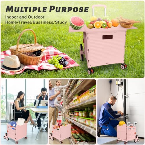 Chariot utilitaire pliable ultra compact doté de roues multidirectionnelles