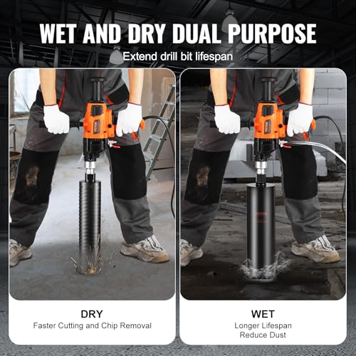 Image of VEVOR Diamond Core Drilling Machine, 0.8-6.3in Drilling Diameter Handheld Core Drill Rig with Carrying Case, 2000W Rugged Concrete Core Drill, For Concrete Brick Block Stone, 0-1800RPM Stepless Speed