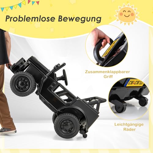 COSTWAY 12V Elektroauto für Kinder, Elektrofahrzeuge mit 2,4G mit Fernsteuerung, Kinderauto Elektrisch mit LED Scheinwerfer & Musik & USB, Elektro Auto 3-8 km/h – Bild 5