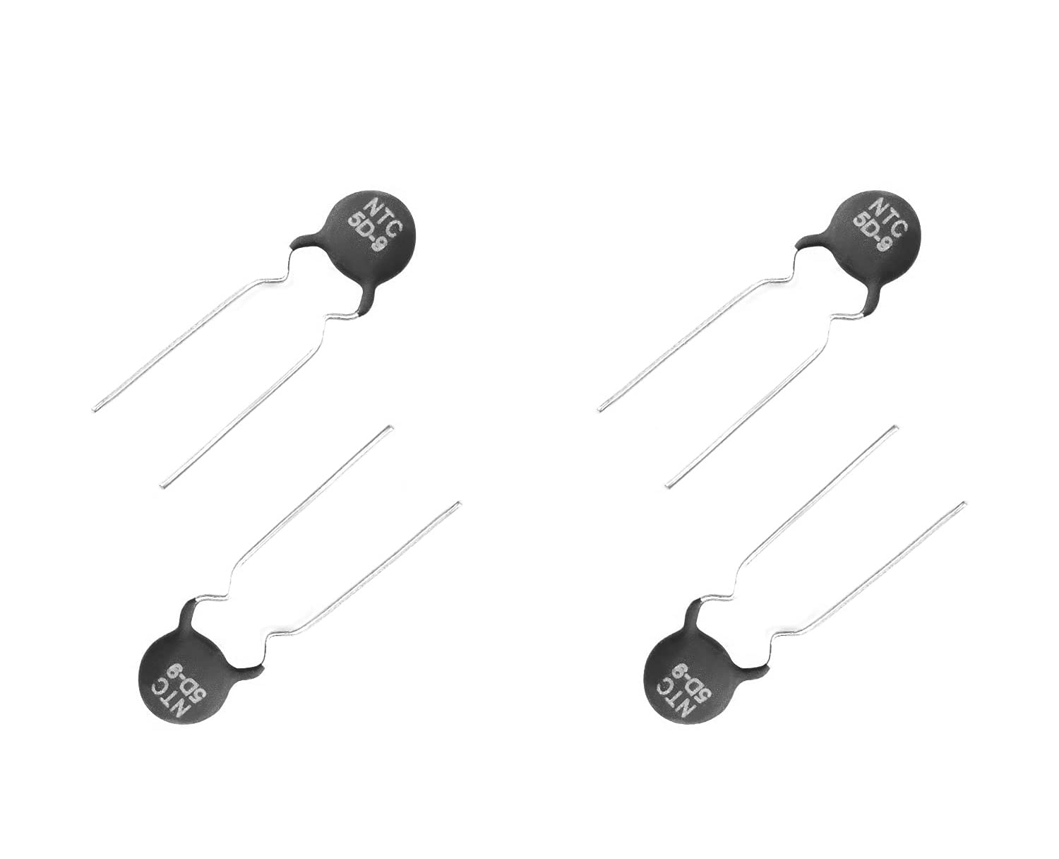 Fielect 100Pcs NTC Thermistor Resistors 5D-9 5 Ohm NTC Power Thermistor Thermal Resistor Inrush Current Limiter Temperature Sensors