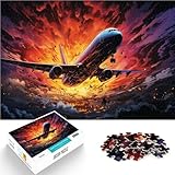 1000-teiliges Puzzle für Erwachsene Flugzeug Farbiger Himmel 50x70cm ganze Familie für Teenager ab 14 Jahren