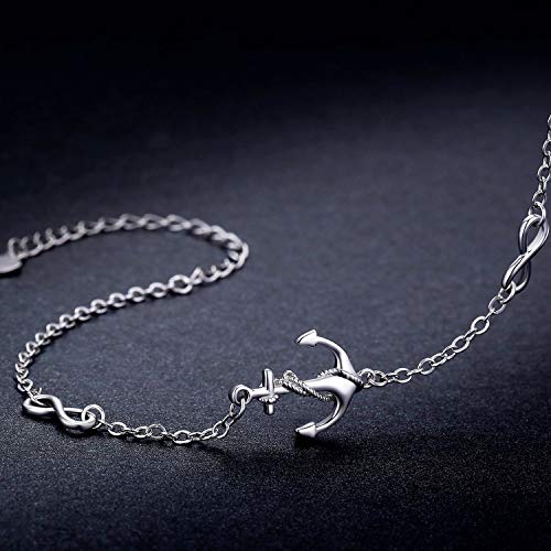 CUOKA MIRACLE Anchor Bracelet 925 Sterling Silver Anchor Bracelet Sailor Bracelet Nautical Jewelry Anchor Jewelry for Women Best Friends Holiday Christmas Birthday - Image 6