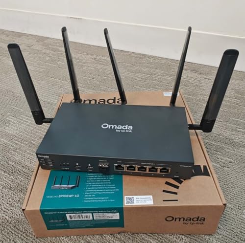 Image of Omada 4G+ Cat6 AX3000 Wi-Fi 6 Gigabit VPN Gateway with 4-Port PoE+(ER706WP-4G)