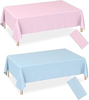 Vista 59 de WNINK Paquete de 6 manteles desechables negros de 54 x 108 pulgadas, para barbacoa, cumpleaños, picnic, despedida de soltera, compromiso, boda