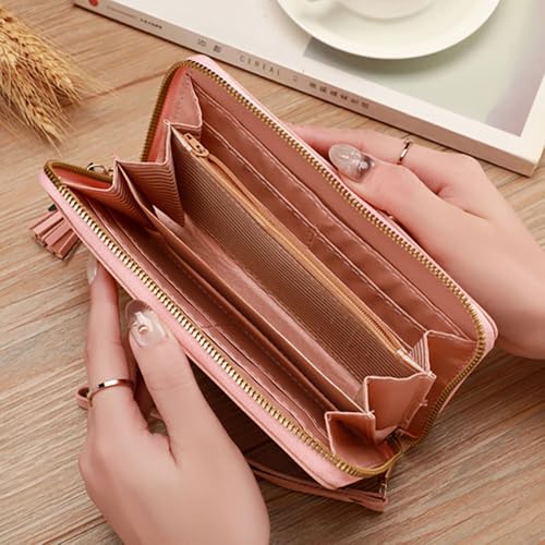 Wallet for Women, RFID Blocking Large Capacity Ladies Wallet Long Clutch Wallet Multi Card Organizer,Women's Clutch Organizer, Black4