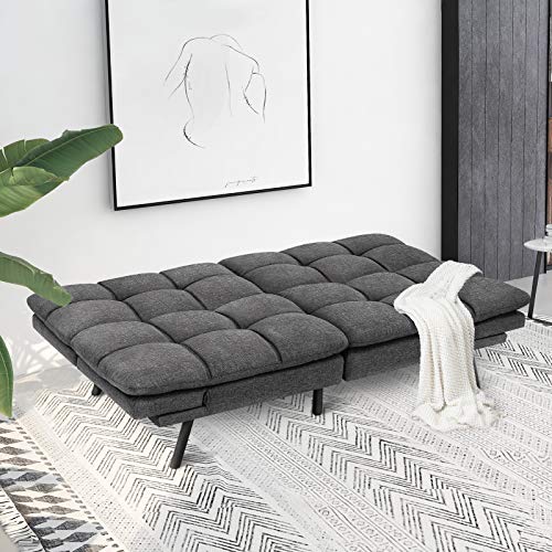 image for Milemont Futon Sofa Bed, Modern Convertible Futon Couch Bed Daybed wit
