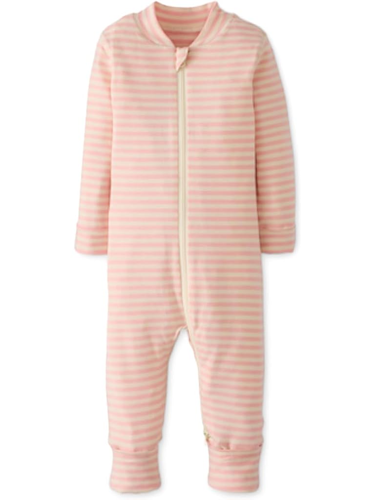 Pink Hanna Andersson Striped 2-Way Zip Sleeper in HannaSoft™ (Infant/Toddler)