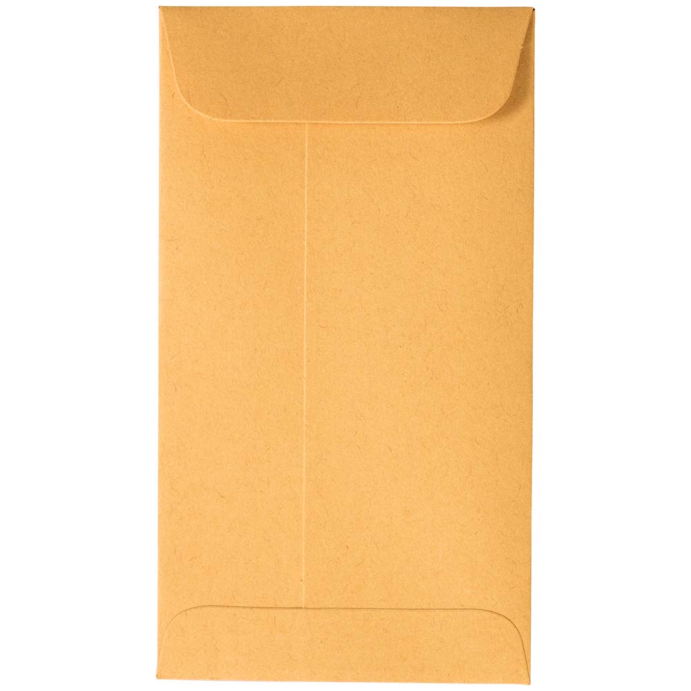 JAM PAPER #6 Coin Business Envelopes with Peel and Seal Closure - 3 3/8 x 6 - Brown Kraft Manila - 50/Pack
