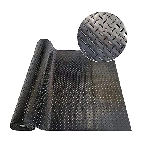 ITINA Garage Floor Mat 3mm Thickness Floor Protecting Parking Mats for Under Car Garage Industry Gym(16.5 Ft x3.3 Ft x 3mm, Diamond Midnight Black)