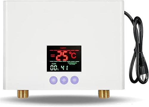 Calentador de agua eléctrico sin tanque, 3000 W, 110 V, temperatura constante, calentador de agua caliente instantáneo con control remoto, pantalla