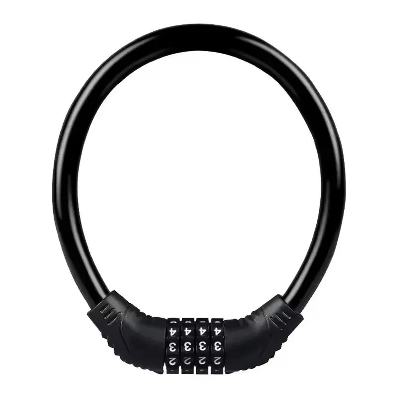 Fentty 40Cm Motorcycle Handlebar Lock Mountain Portable Safety 4-Digit Combination Lock Anti-Theft Black Ring Motorcycle Parts Chain Lock(40Cm)