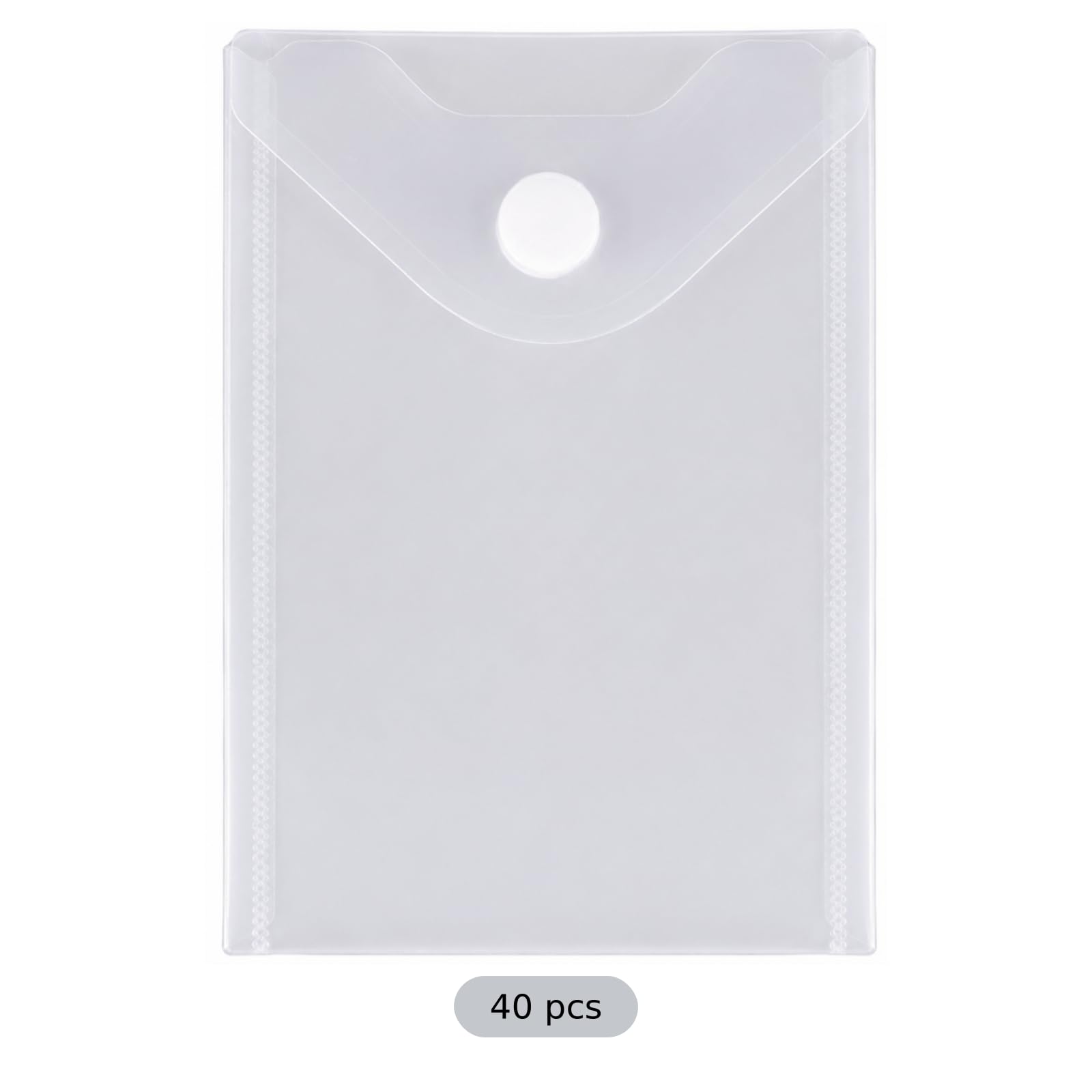 40 buste portadocumenti in plastica trasparente, formato A7, 18 x 13 cm, con chiusura in , impermeabili, per ricevute, carte, contanti, ufficio