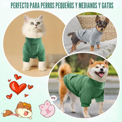 Miniatura 3 de Moscuoirl Abrigo Perro Ropa Térmica Para Perros, Sudadera Con Capucha De Algodón Con Bolsillo 2pcs Verde Claro Verde, Xl
