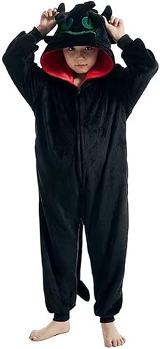 Disfraz sin dientes, disfraz de tren de dragón de Navidad, disfraz de franela de felpa de invierno, pijamas de cosplay para niño