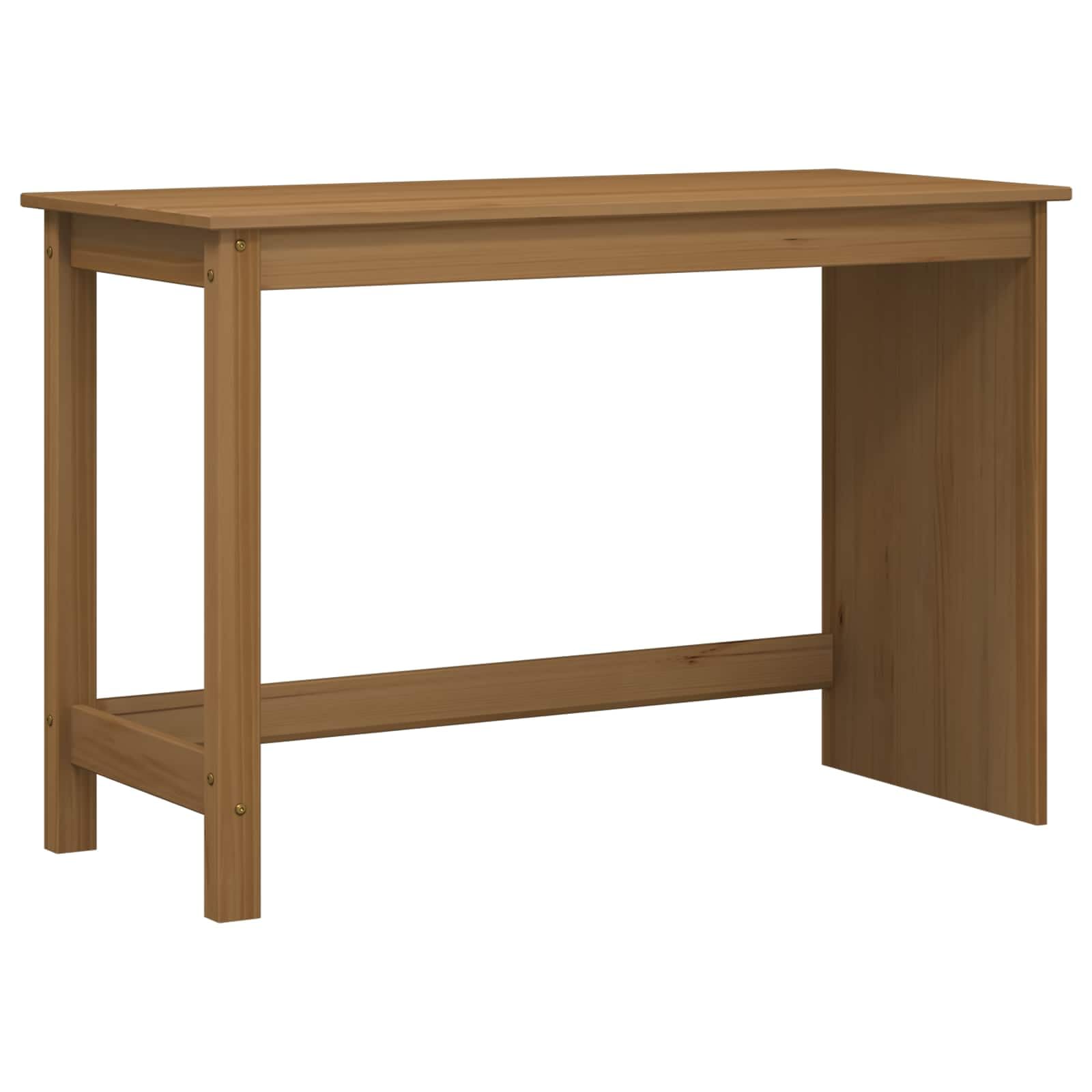 Moss Desk und Rollcontainer Set aus Massivholz Kiefer honigbraun, 2-teilig, 6 Schubladen, 4 Rollen, für Homeoffice, Arbeitszimmer, Stauraum für Dokumente und Zubehör