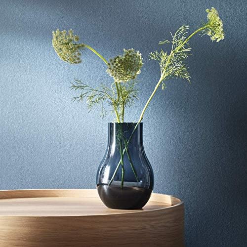Georg Jensen Cafu Medium Vase in Deep Blue - Handmade Solid Glass - Designed by HolmbäckNordentoft - Luxury Flower Holder - 20.5 x 30 cm