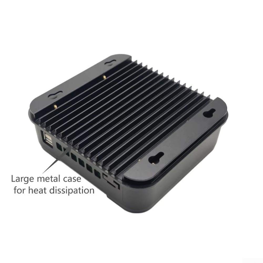 MPPT Contrôleur de charge solaire 10 A 12 V 24 V Détection automatique de tension Charge rapide pour camping-car Marine pour système hybride Lithium pour régulateur de panneau AGM 146 x 136 mm (10 A)