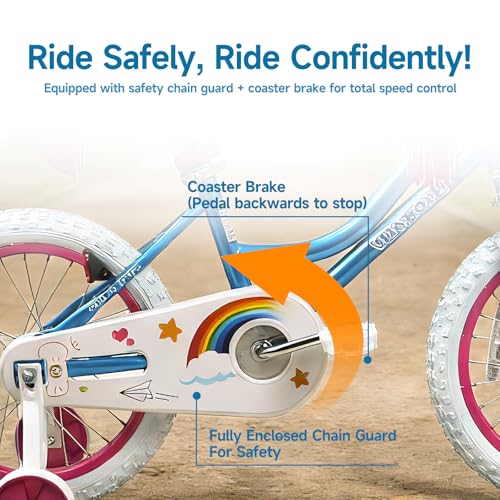 Image of WinHope Girls Bike, 12-18 Inch Children's Bicycle for 2-9 Years Old, Beginner Kids Bike with Training Wheels, Doll Seat & Basket,Streamers for Outdoor Riding, Multiple Colors